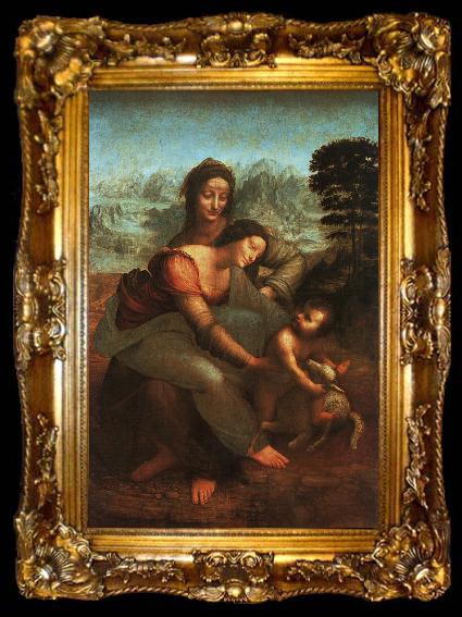 framed   Leonardo  Da Vinci Virgin and Child with St Anne, ta009-2